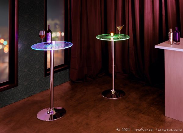 Spyra Contemporary Light Up Adjustable Bar Table 2