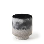 Squally 6.0L x 6.0W x 6.4H Black/Brown Glass Ombre Textured Small Vase