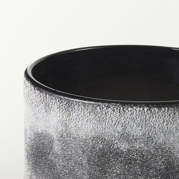 Squally 6.0L x 6.0W x 6.4H BlackBrown Glass Ombre Textured Small Vase 5