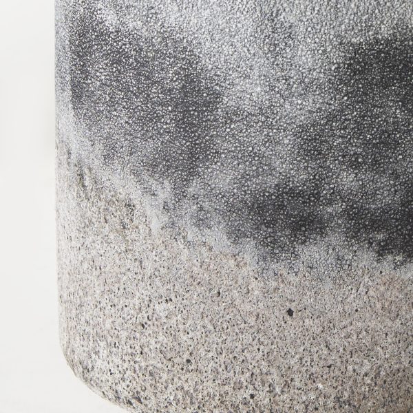 Squally 6.0L x 6.0W x 6.4H BlackBrown Glass Ombre Textured Small Vase 6