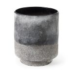Squally 8.0L x 8.0W x 8.6H Black/Brown Glass Ombre Textured Vase