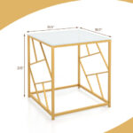 Gold Geometric End Table with Tempered Glass Top 12 Gold Geometric End Table with Tempered Glass Top