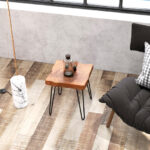 Rustic Reclaimed Teak Wood End Table with Metal Legs 13 Rustic Reclaimed Teak Wood End Table with Metal Legs