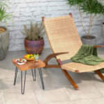 Rustic Reclaimed Teak Wood End Table with Metal Legs 9 Rustic Reclaimed Teak Wood End Table with Metal Legs