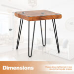Rustic Reclaimed Teak Wood End Table with Metal Legs 12 Rustic Reclaimed Teak Wood End Table with Metal Legs