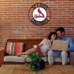 St Louis Cardinals 24 Inch Wrought Iron Team Logo Wall Decor