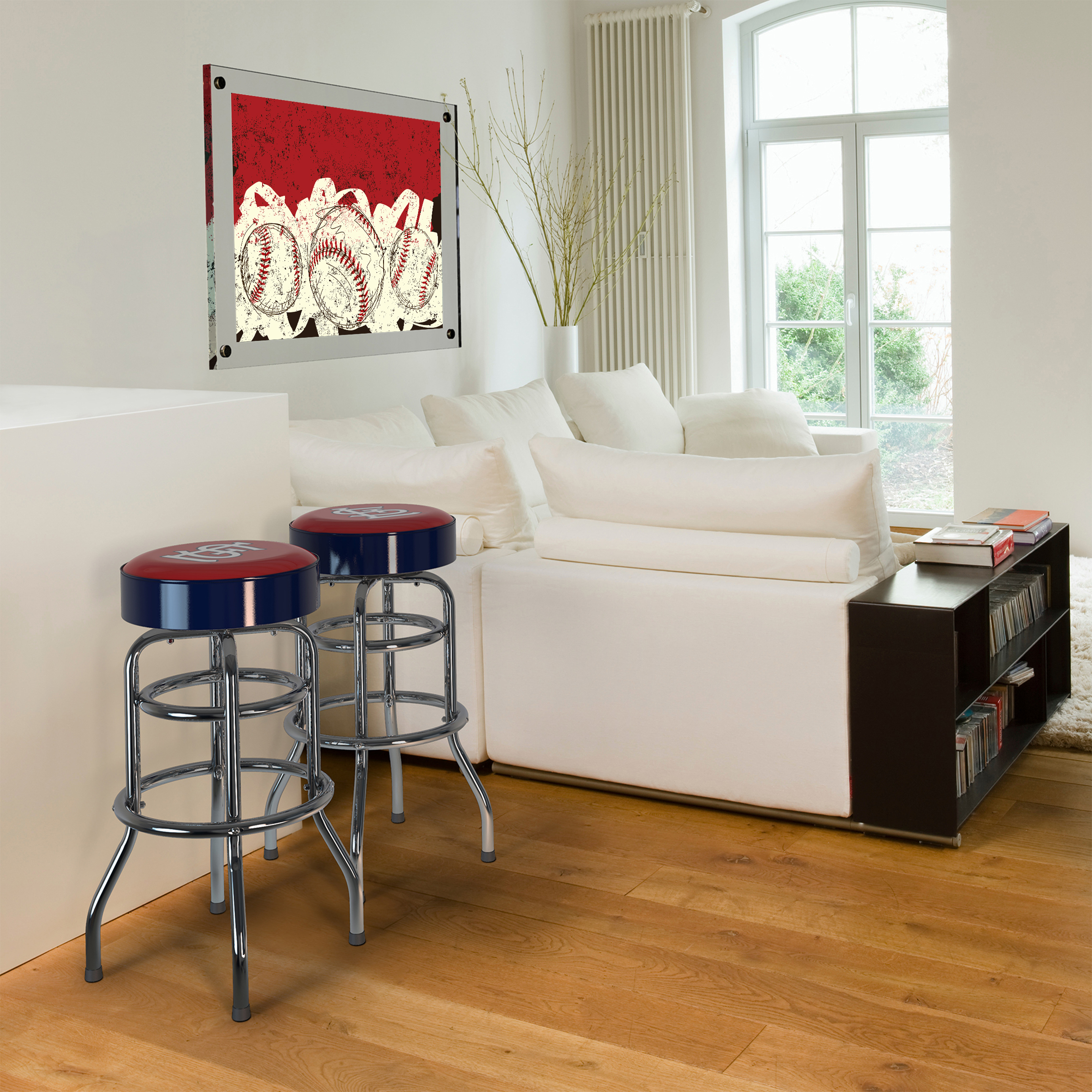 St Louis Cardinals Chrome Bar Stool American Made 6 St Louis Cardinals Chrome Bar Stool American Made - Image 6