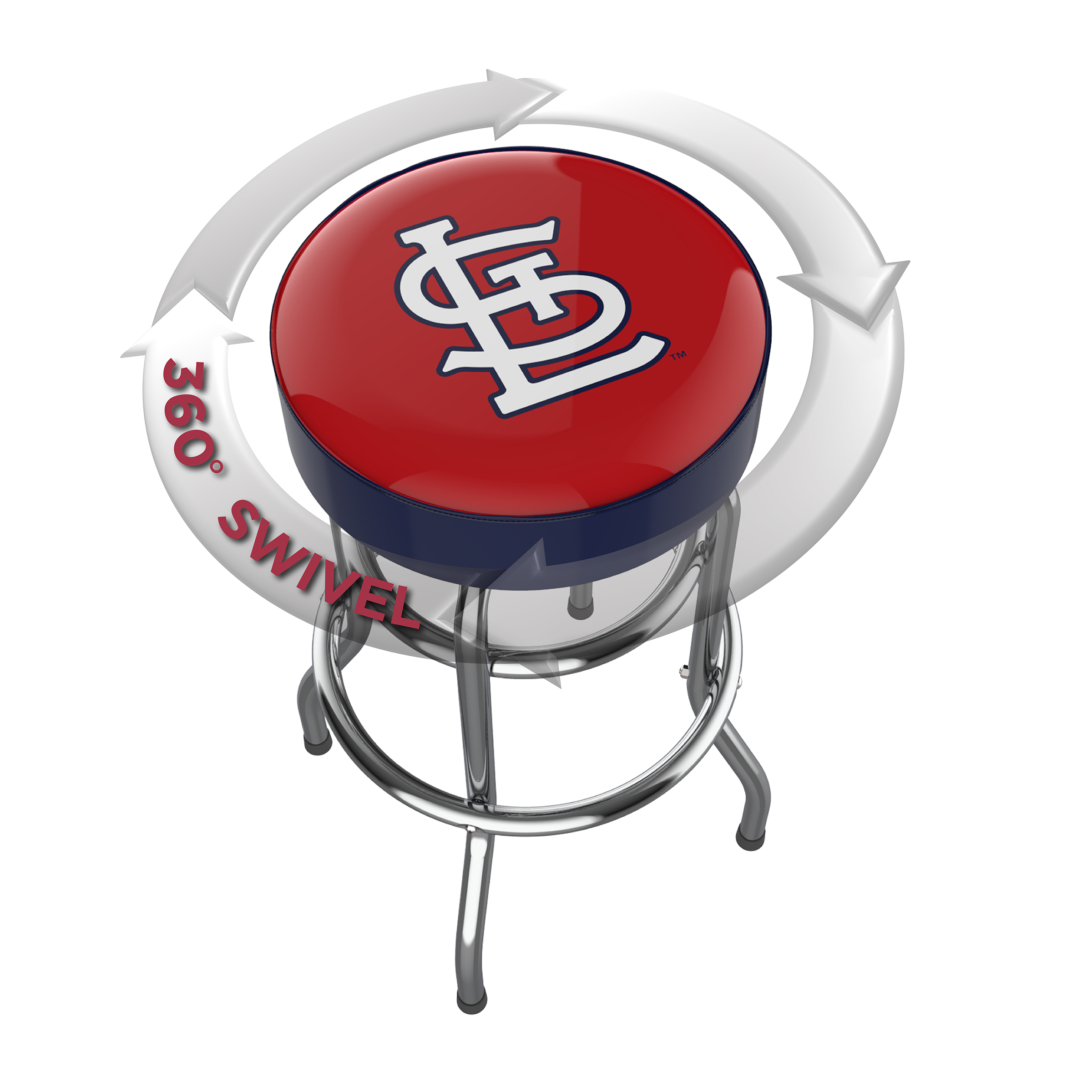 St Louis Cardinals Chrome Bar Stool American Made 7 St Louis Cardinals Chrome Bar Stool American Made - Image 7