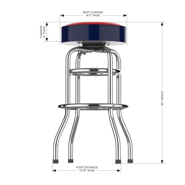 St Louis Cardinals Chrome Bar Stool American Made