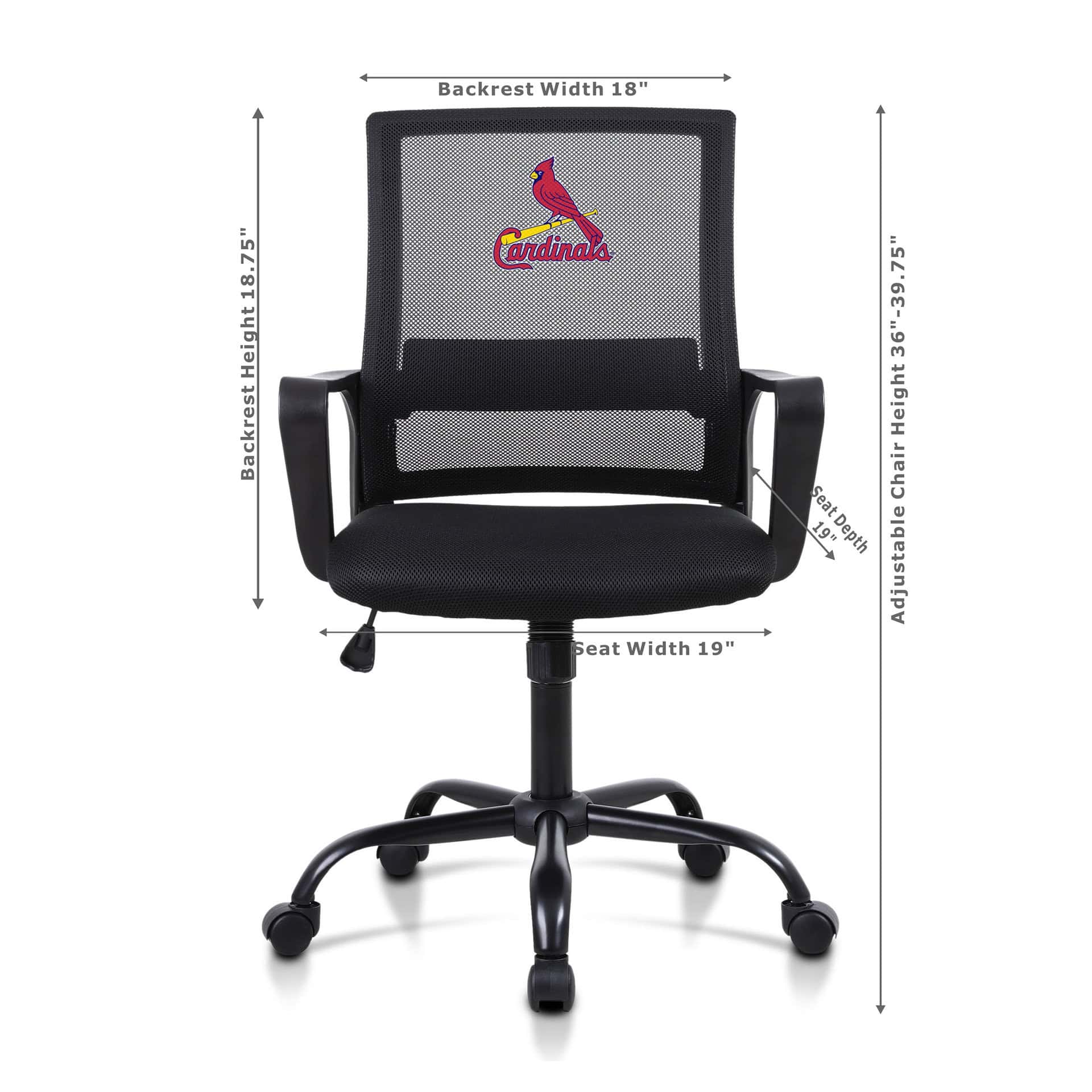 St Louis Cardinals Mesh Back Office Task Chair 3 St Louis Cardinals Mesh Back Office Task Chair - Image 3