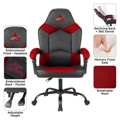 St Louis Cardinals Oversized Gaming Office Chair with Storage Pouch