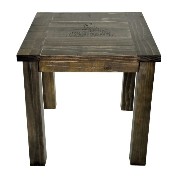 St Louis Cardinals Reclaimed Pine Wood Logo Side Table 1