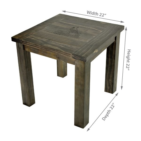 St Louis Cardinals Reclaimed Pine Wood Logo Side Table 2