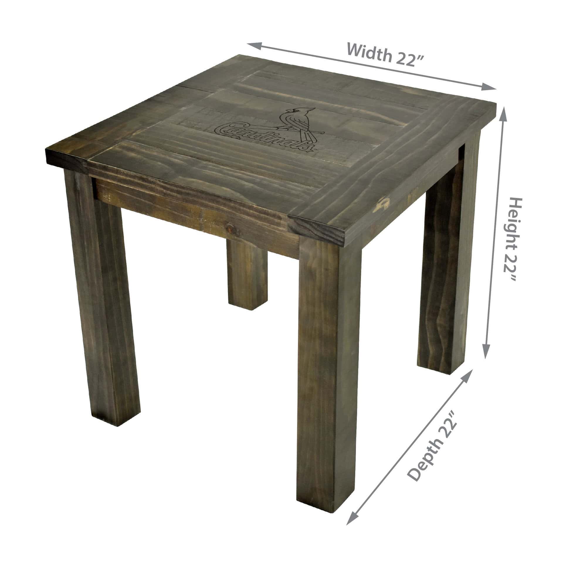 St Louis Cardinals Reclaimed Pine Wood Logo Side Table 3 St Louis Cardinals Reclaimed Pine Wood Logo Side Table - Image 3
