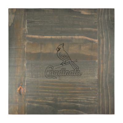 St Louis Cardinals Reclaimed Pine Wood Logo Side Table