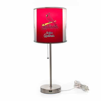 St Louis Cardinals USB Charging Chrome Lamp with Shade Insert