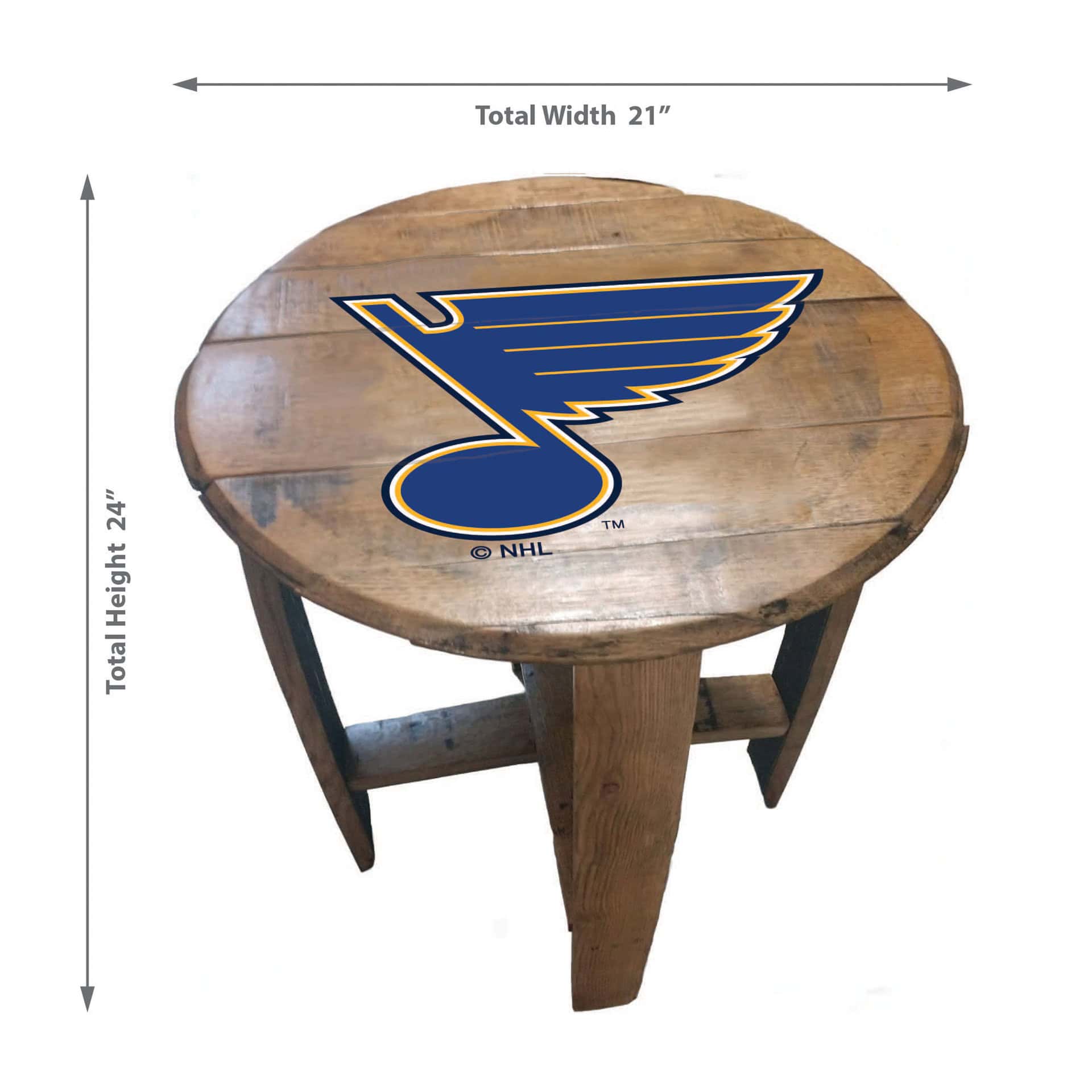 St. Louis Blues Oak Barrel Table 2 St. Louis Blues Oak Barrel Table - Image 2