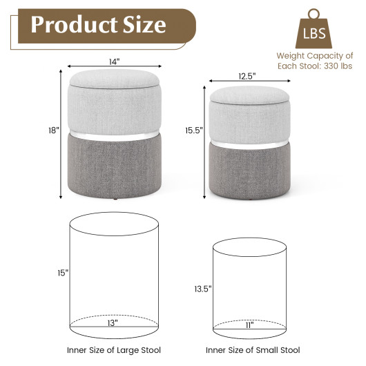 Stackable Velvet Linen Storage Ottomans with Gold Trim (Set of 2) 12 Stackable Velvet Linen Storage Ottomans with Gold Trim (Set of 2) - Image 12