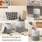 Stackable Velvet Linen Storage Ottomans with Gold Trim (Set of 2) 28 Stackable Velvet Linen Storage Ottomans with Gold Trim (Set of 2)