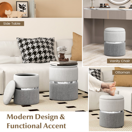 Stackable Velvet Linen Storage Ottomans with Gold Trim (Set of 2) 14 Stackable Velvet Linen Storage Ottomans with Gold Trim (Set of 2) - Image 14