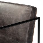 Stamford 36" Total Height Black Leather Seat w/ Wood Back, Metal Frame Counter Stool