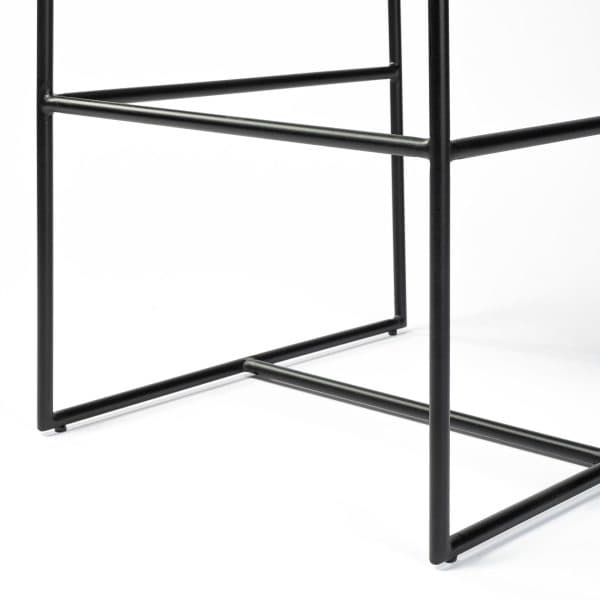 Stamford 40 Total Height Black Leather Seat w Wood Back Metal Frame Bar Stool 10