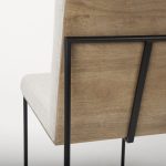 Stamford Beige Upholstered Seat w/ Wood Back, Black Metal Frame Dining Chair