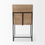 Stamford Beige Upholstered Seat w/ Wood Back, Black Metal Frame Dining Chair