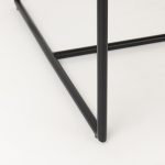 Stamford Beige Upholstered Seat w/ Wood Back, Black Metal Frame Dining Chair w/ Arms