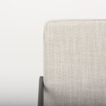 Stamford Beige Upholstered Seat w/ Wood Back, Black Metal Frame Dining Chair w/ Arms