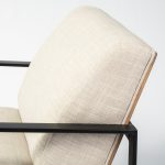 Stamford Light Beige Upholstered Seat w/ Wood Back, Metal Frame Accent Chair