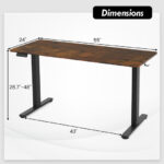 Electric Sit Stand Desk with Adjustable Heights and Memory Settings