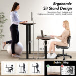 Electric Sit Stand Desk with Adjustable Heights and Memory Settings