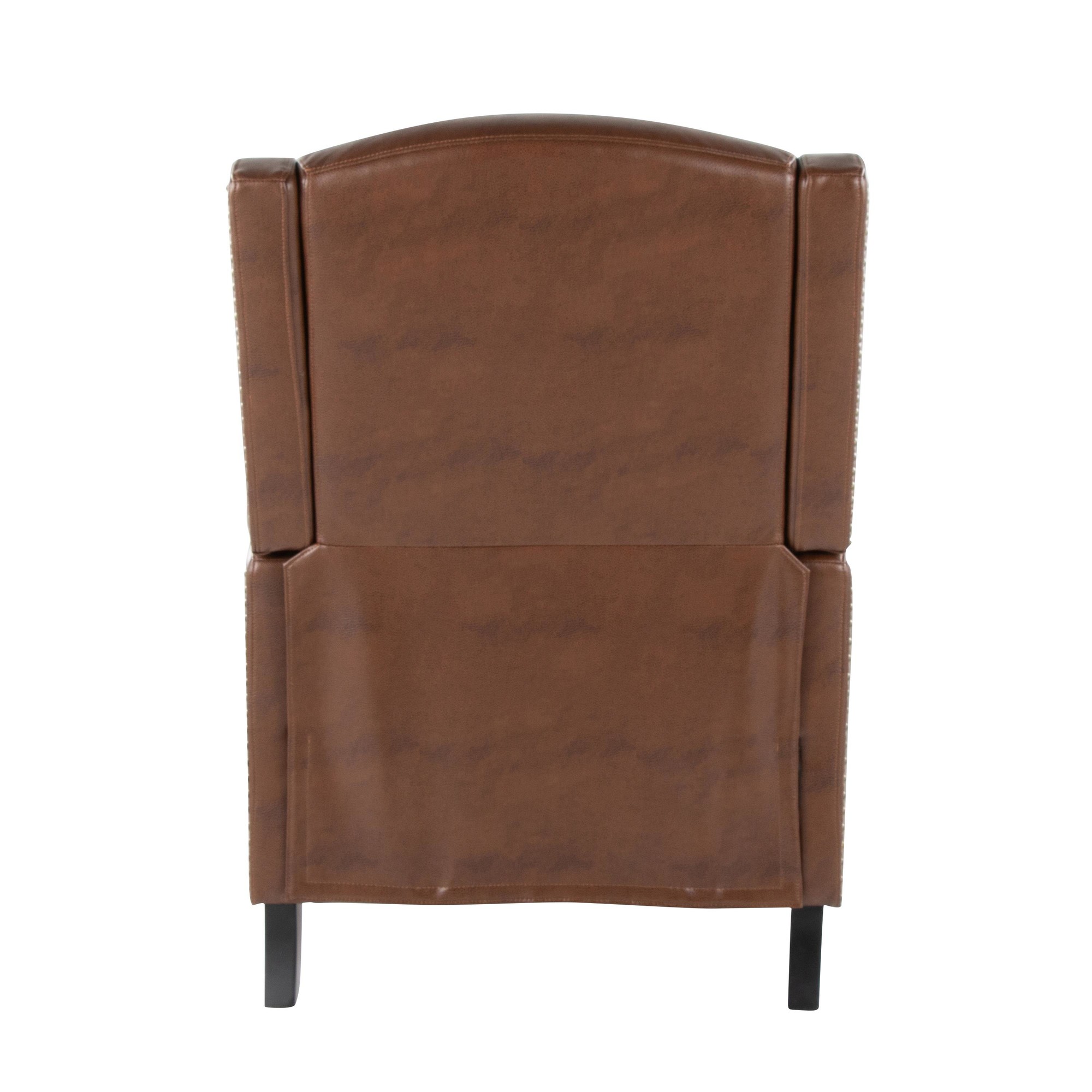 Stanley Brown Faux Leather Transitional Manual Recliner Black Wood 13 Stanley Brown Faux Leather Transitional Manual Recliner Black Wood - Image 13