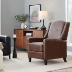 Stanley Brown Faux Leather Transitional Manual Recliner Black Wood 23 Stanley Brown Faux Leather Transitional Manual Recliner Black Wood