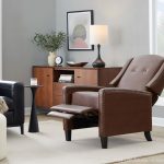 Stanley Brown Faux Leather Transitional Manual Recliner Black Wood 24 Stanley Brown Faux Leather Transitional Manual Recliner Black Wood