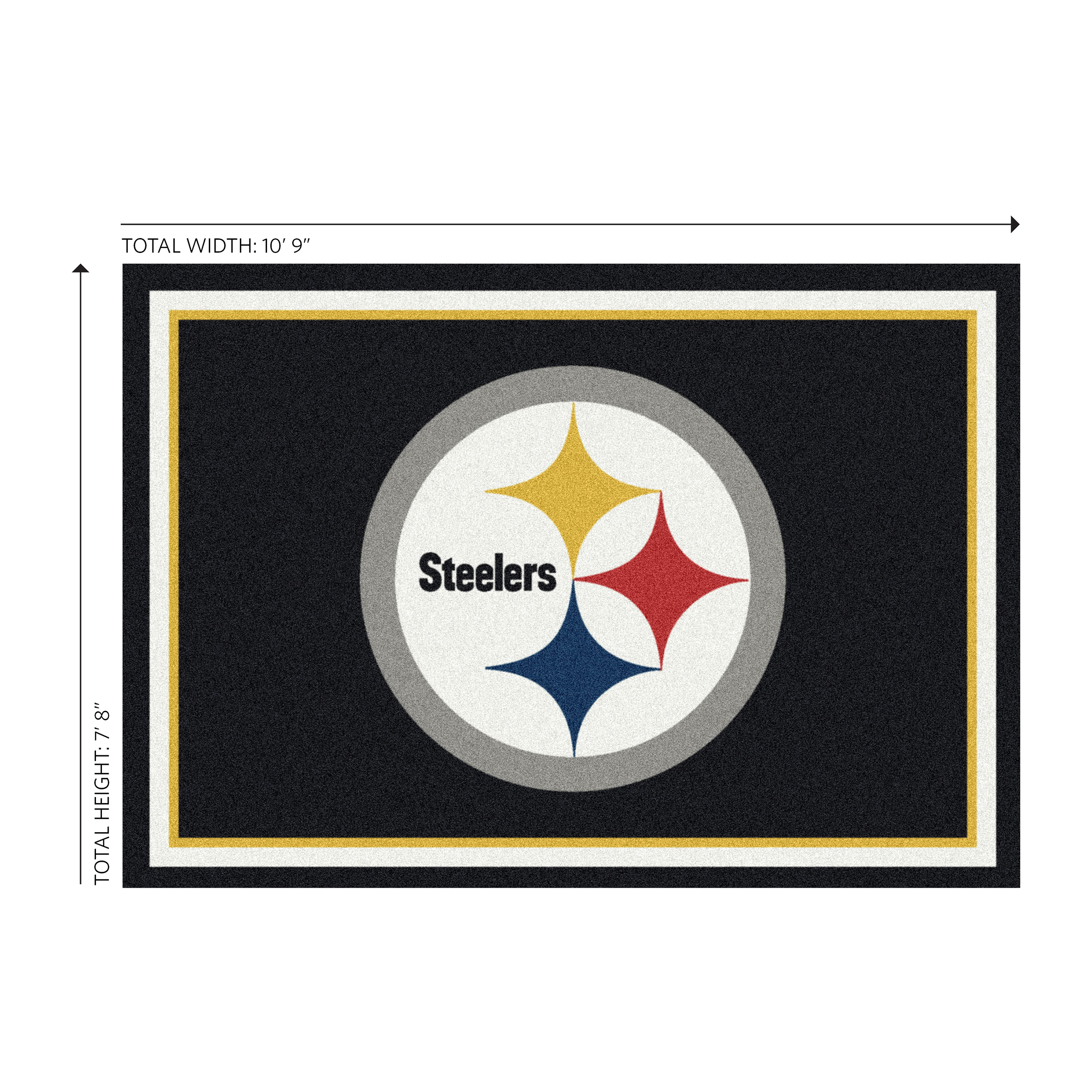 Steelers 8x11 Spirit Rug Officially Licensed NFL Area Rug 3 Steelers 8x11 Spirit Rug Officially Licensed NFL Area Rug - Image 3