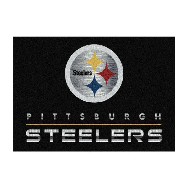 Steelers Chrome 8x11 Area Rug Officially Licensed NFL 1