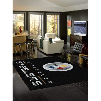 Steelers Chrome 8x11 Area Rug Officially Licensed NFL