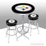Steelers Chrome Pub Table with Logo and Steel Base