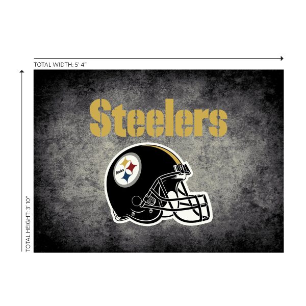 Steelers Distressed 4x6 Area Rug NFL Officially Licensed 1