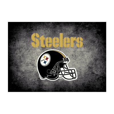 Steelers Distressed 4x6 Area Rug NFL Officially Licensed