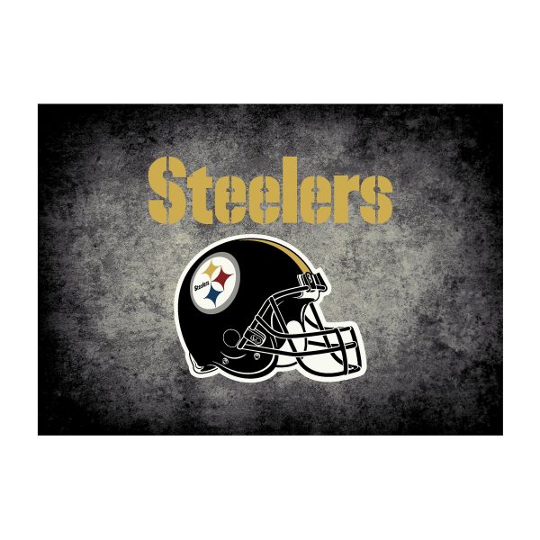 Steelers Distressed 4x6 Area Rug NFL Officially Licensed