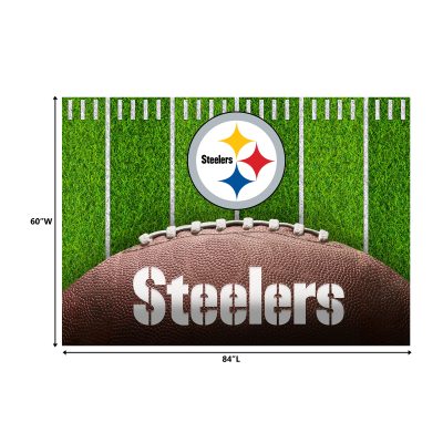 Steelers Football Field Washable Area Rug 5x7