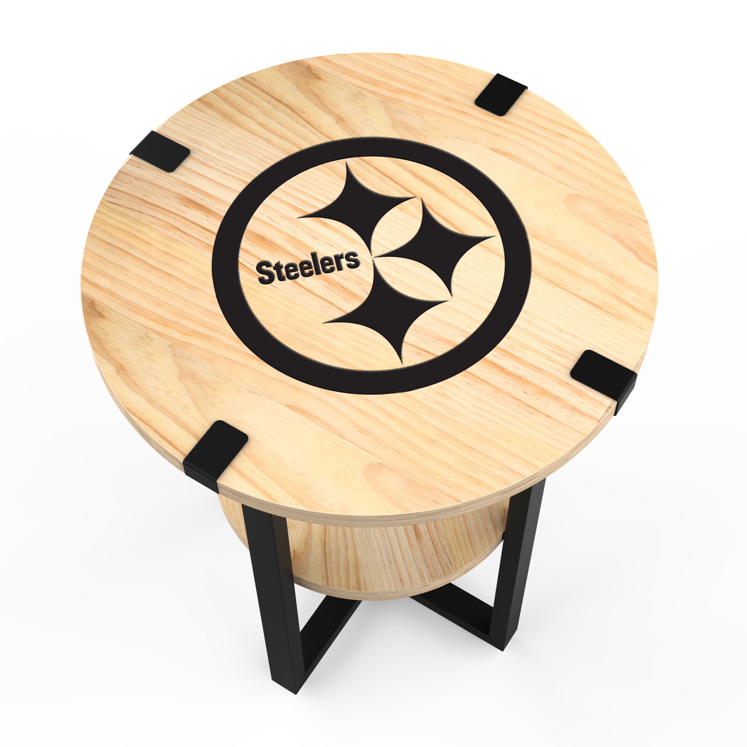 Steelers Laser Etched Charging Station Side Table 4 Steelers Laser Etched Charging Station Side Table - Image 4