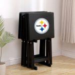Steelers NFL Hardwood TV Tray Set with Stand