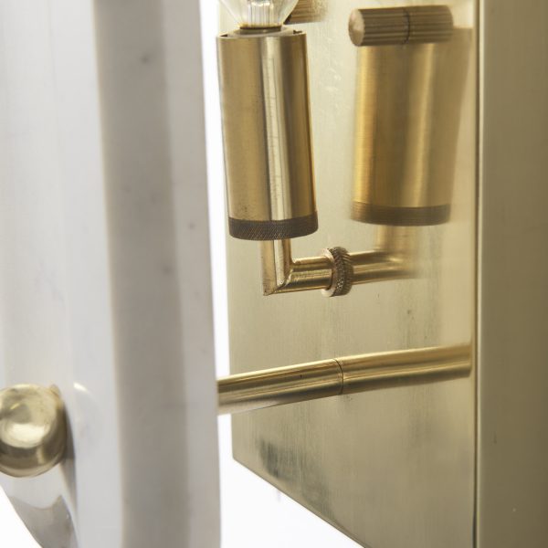Stein 5L x 6W Gold W White Marble Shade Wall Sconce 6
