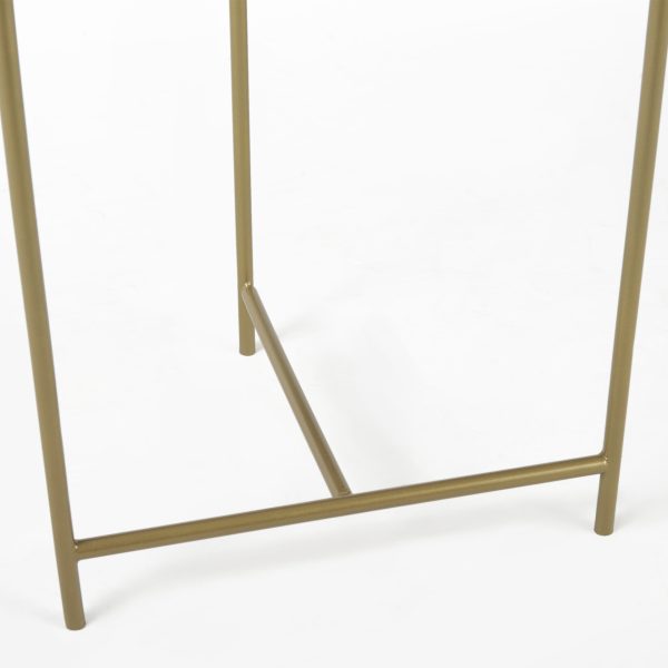 Stella 17L x 17W White Round Marble Top WGold Base Accent Table 11