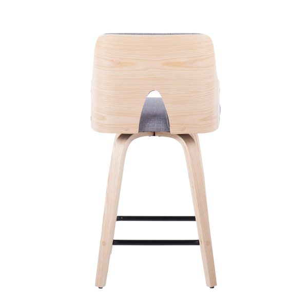Stella 24 Contemporary Light Grey Swivel Counter Stool Set of 2 6