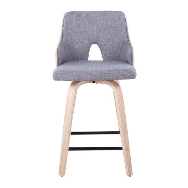 Stella 24 Contemporary Light Grey Swivel Counter Stool Set of 2 7